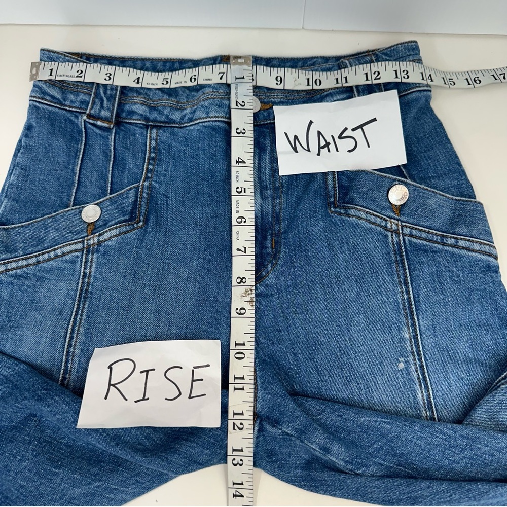 DEREK LAM 10 CROSBY Denim Womens Sz 27 Med Wash High Rise Double Button … - Picture 8 of 16